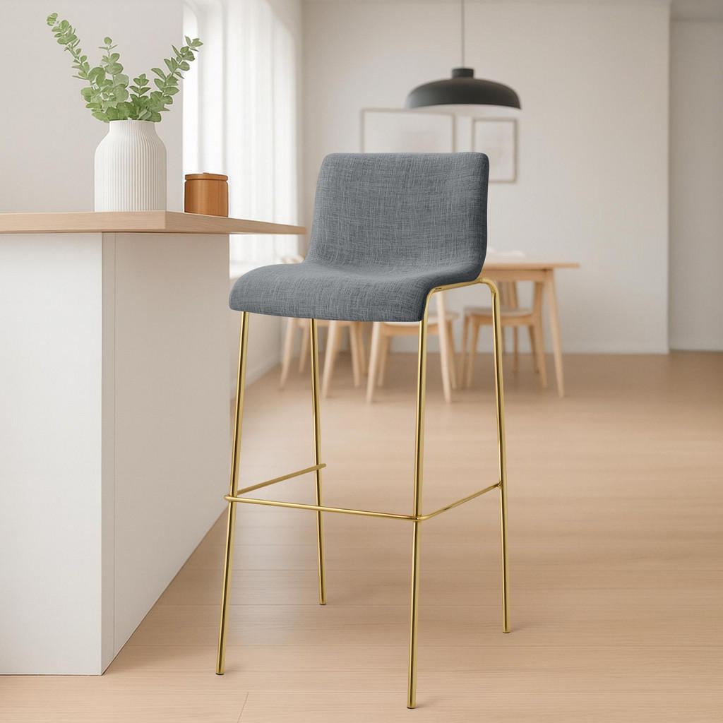 CLP Barhocker, Hellgrau, Metall, 43x100x48 cm, Esszimme