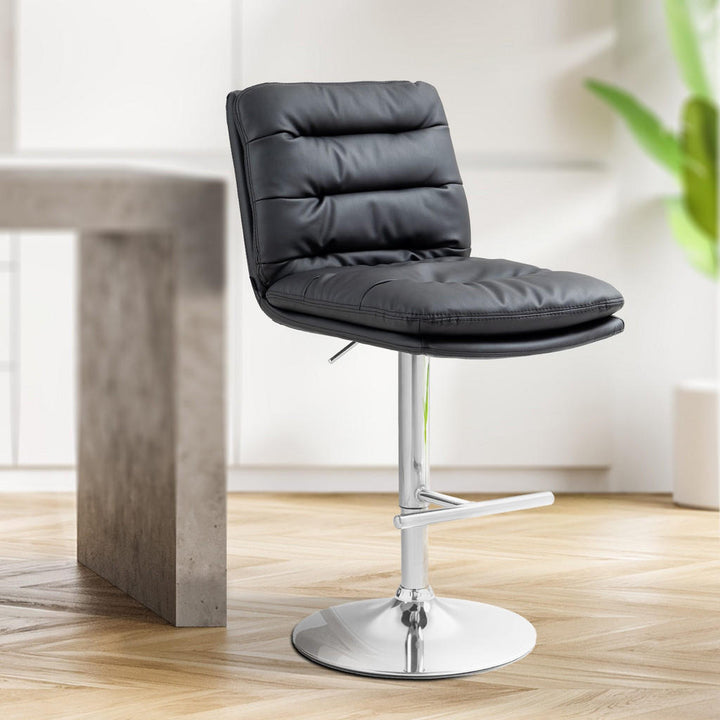 Deluke Barhocker, Schwarz, Leder, 42x94x56 cm, Esszimme