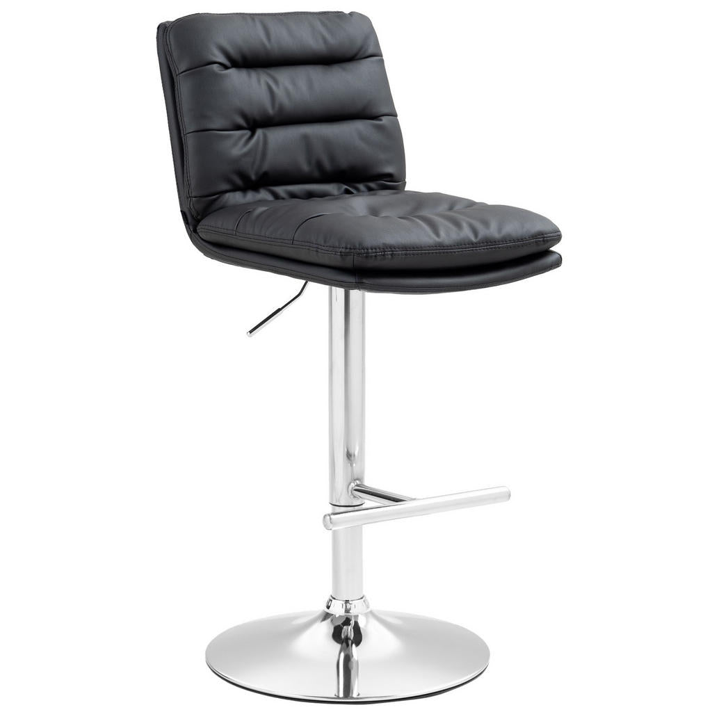 Deluke Barhocker, Schwarz, Leder, 42x94x56 cm, Esszimme