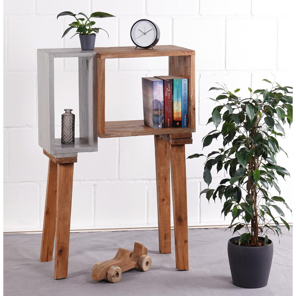Creedwood Beistelltisch, Natur, Holz, 58x86x28 cm, Wohn