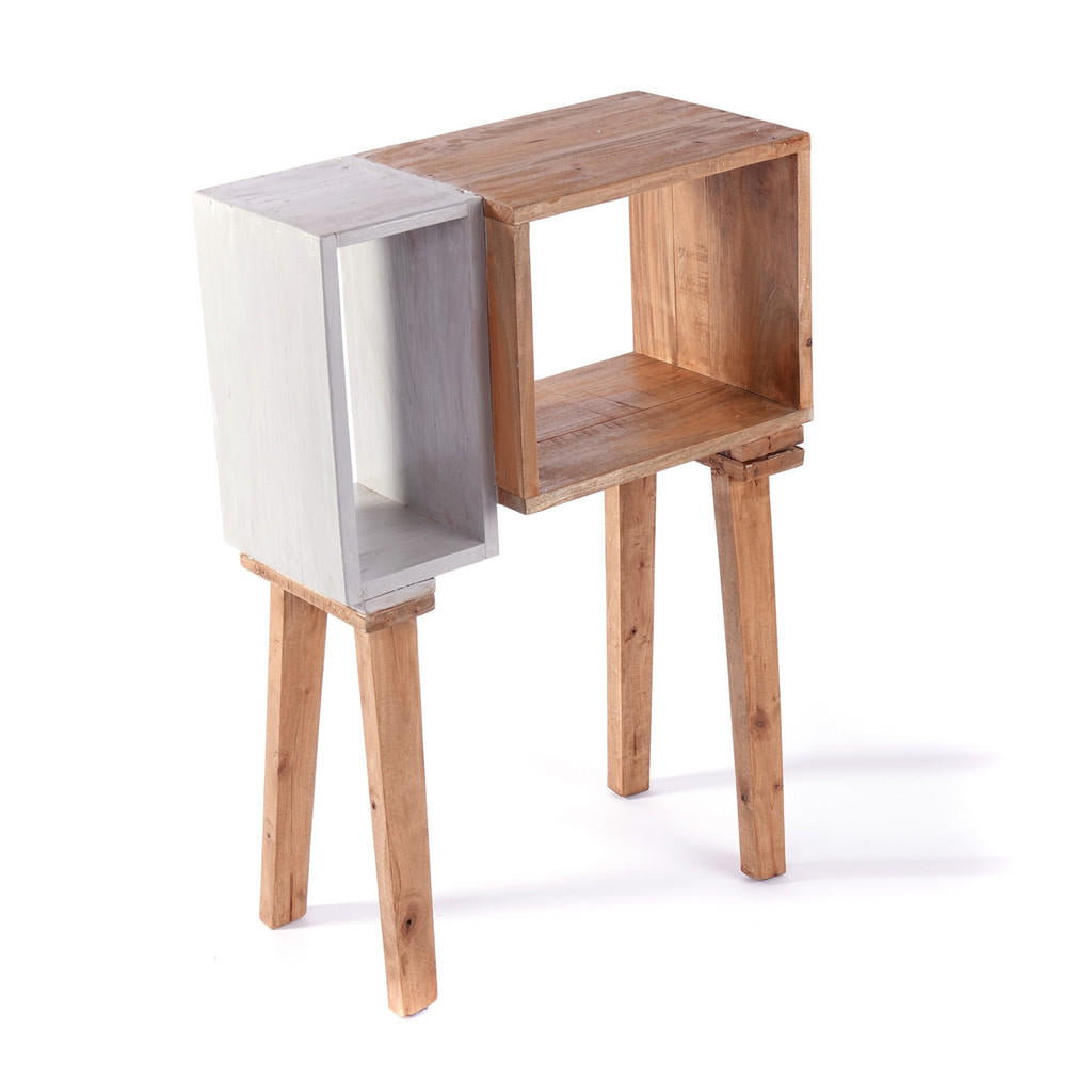Creedwood Beistelltisch, Natur, Holz, 58x86x28 cm, Wohn