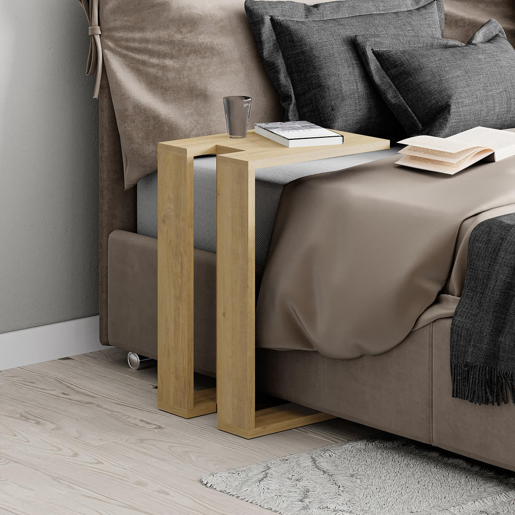 Decortie Beistelltisch, Eiche, Holzwerkstoff, Rechtecki