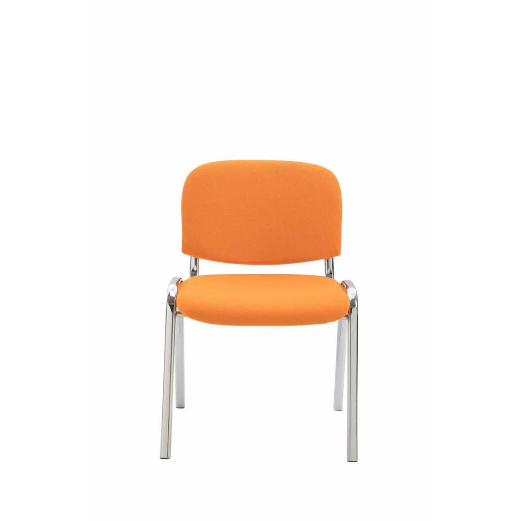 TPFLiving Besucherstuhl, Orange, Metall, 53x83x53 cm, A