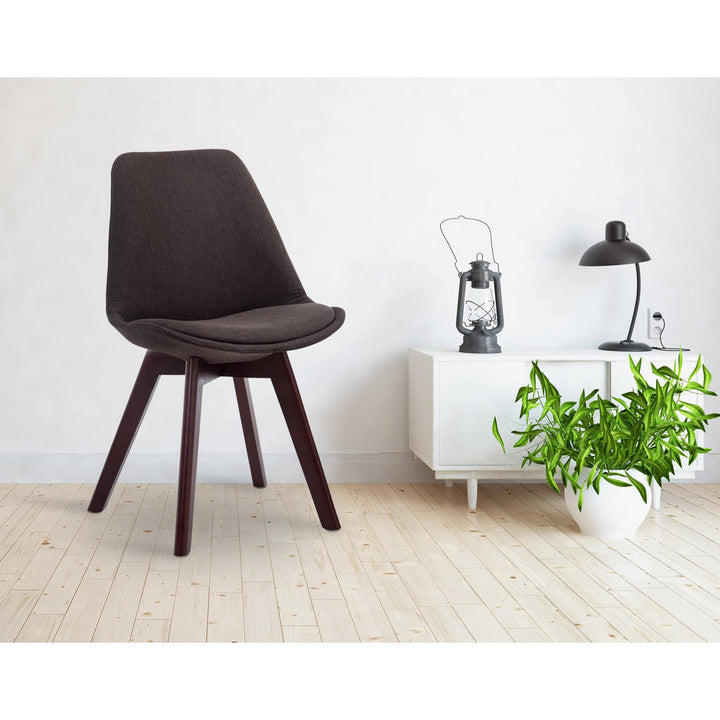 Deluke Besucherstuhl, Dunkelgrau, Textil, 48x84x55 cm,