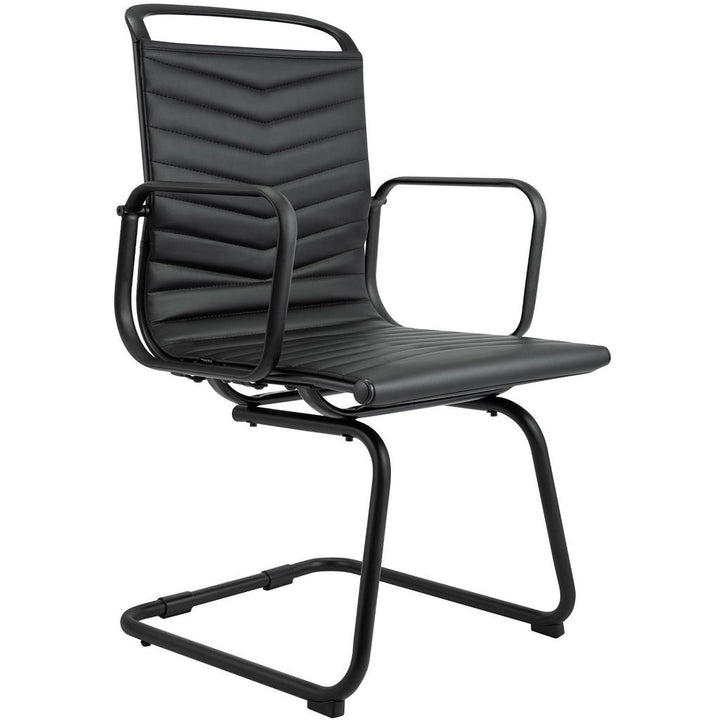 Deluke Besucherstuhl, Schwarz, Leder, 54x95x60 cm, Arbe