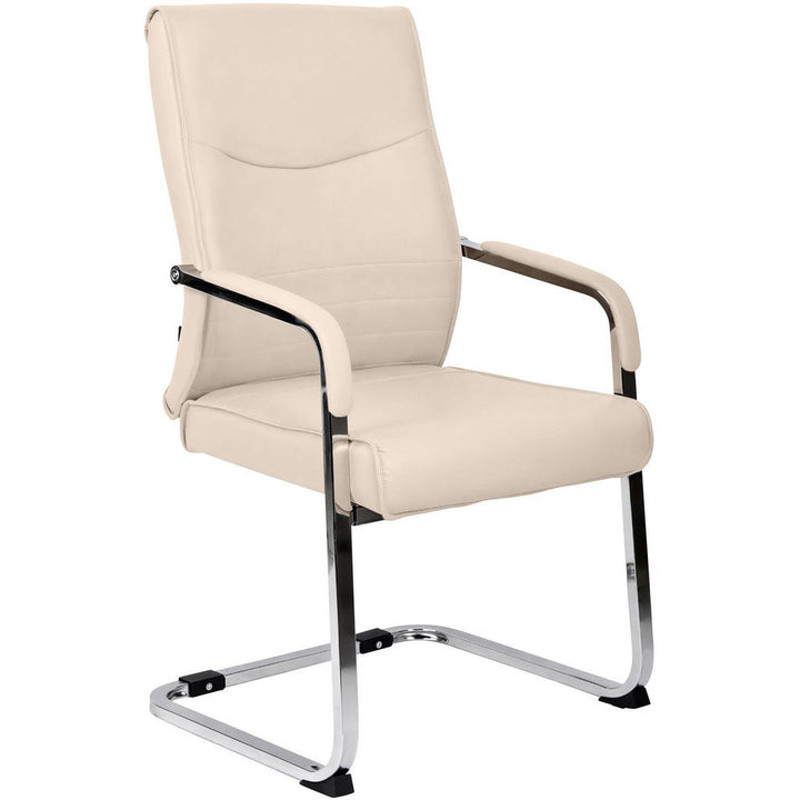 Deluke Besucherstuhl, Creme, Leder, 55x88x60 cm, Arbeit