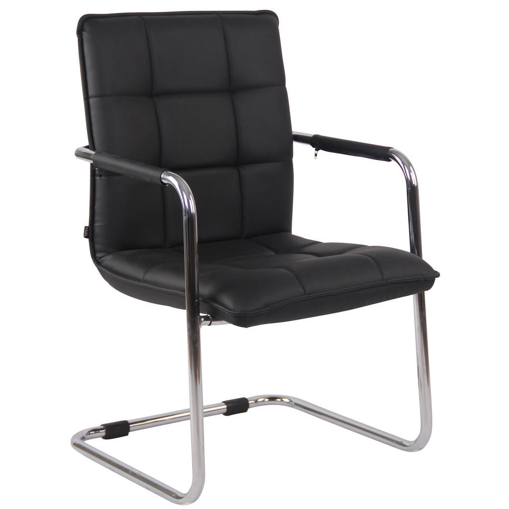 Deluke Besucherstuhl, Schwarz, Leder, 57x89x64 cm, Arbe