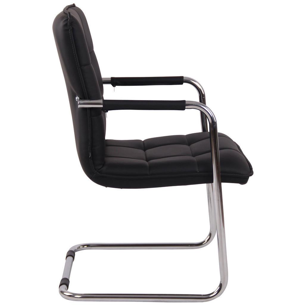 Deluke Besucherstuhl, Schwarz, Leder, 57x89x64 cm, Arbe