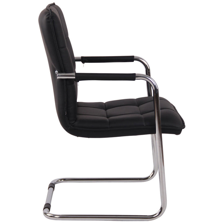 Deluke Besucherstuhl, Schwarz, Leder, 57x89x64 cm, Arbe