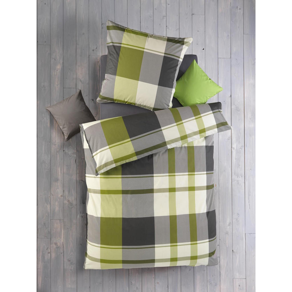Carpe Sonno Bettwäsche, Grün, Textil, Kariert, Füllung:
