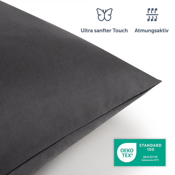 Blumtal Bettwäsche, Anthrazit, Textil, Rechteckig, 155x