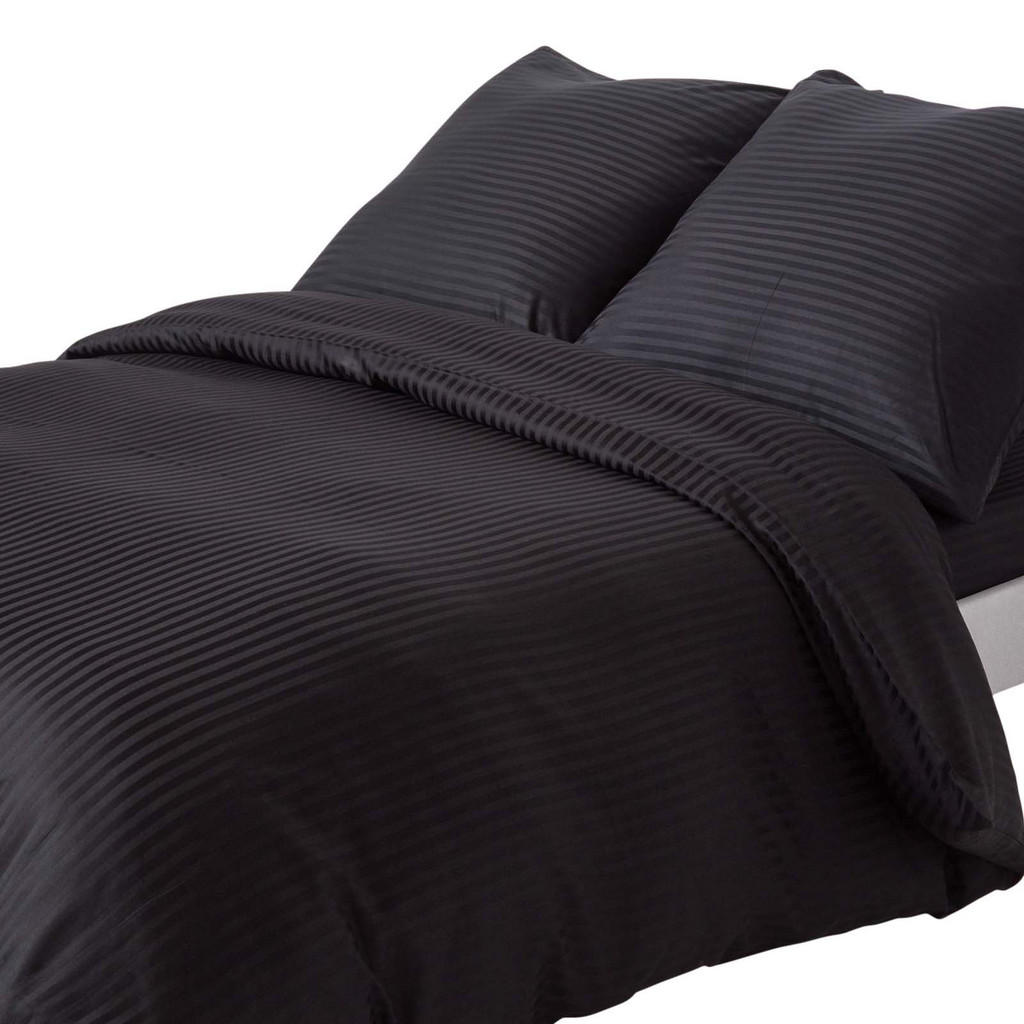 Homescapes Bettwäsche, Schwarz, Textil, Gestreift, Rech
