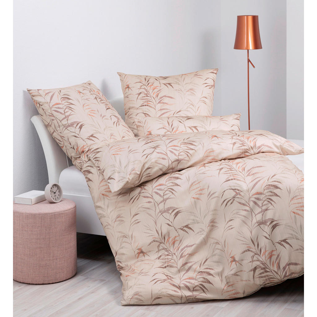Janine Bettwäsche, Mokka, Textil, Floral, 135x200 cm, S