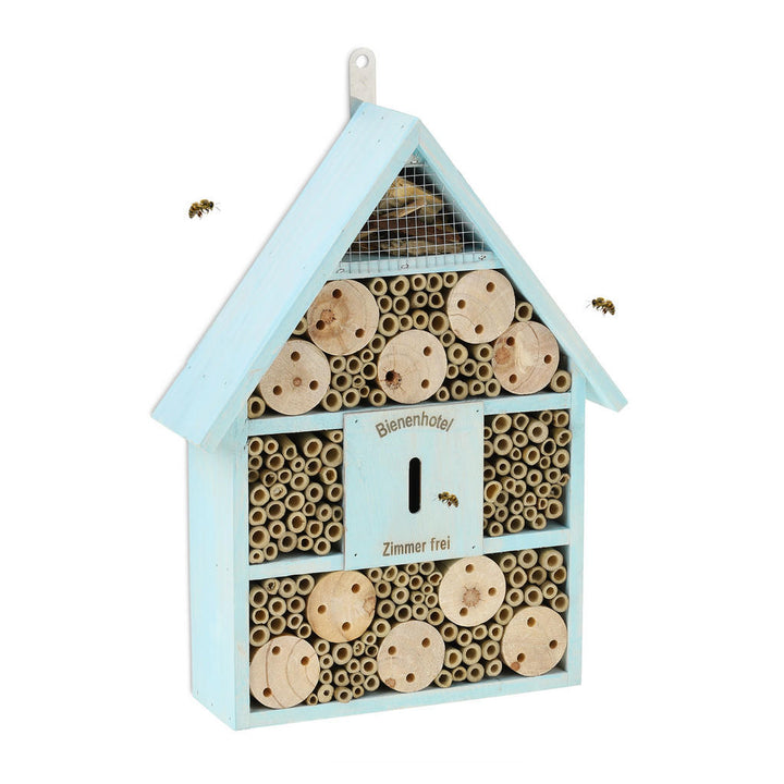 Relaxdays Bienenhotel, Mehrfarbig, Holz, 29x38x9 cm, Ga