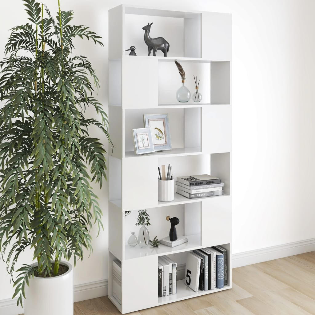 vidaXL Bücherregal, Weiß, Holz, 8 Fächer, Rechteckig, 8