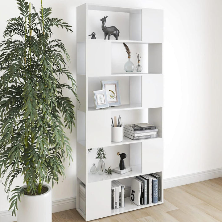vidaXL Bücherregal, Weiß, Holz, 8 Fächer, Rechteckig, 8