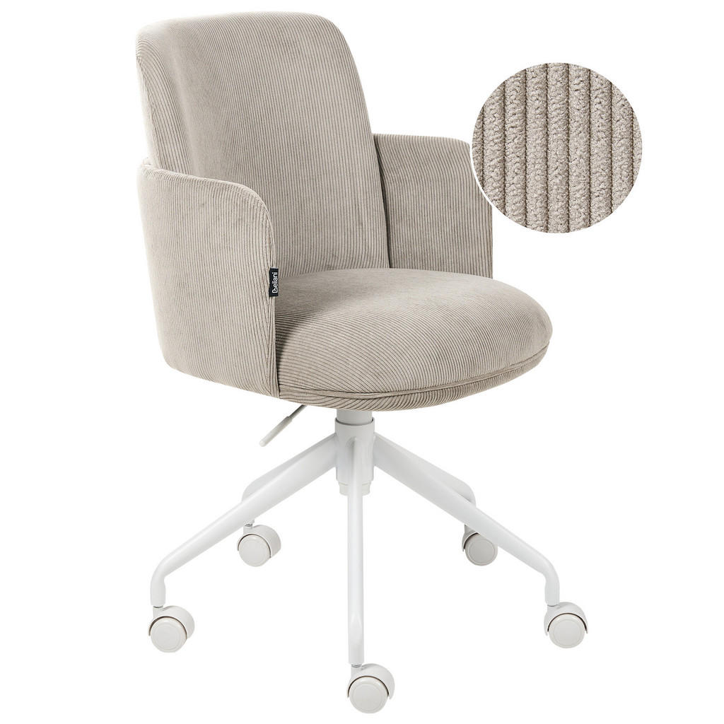 Beliani Bürostuhl, Taupe, Weiß, Textil, 60x84x60 cm, Ar