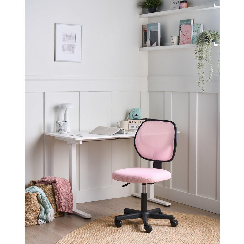 Beliani Bürostuhl, Pink, Schwarz, Textil, 52x86x52 cm,