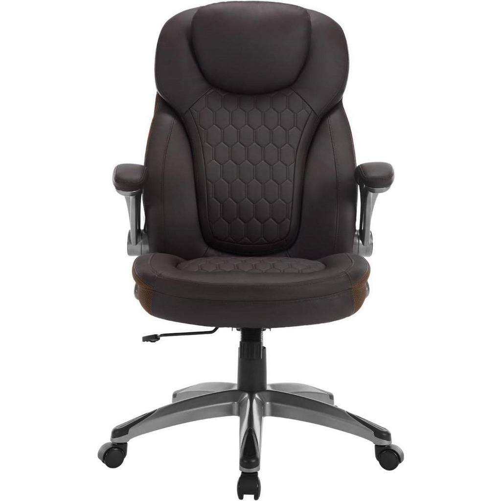 Woltu Chefsessel, Braun, Kunststoff, Drehkreuz, 72x114.