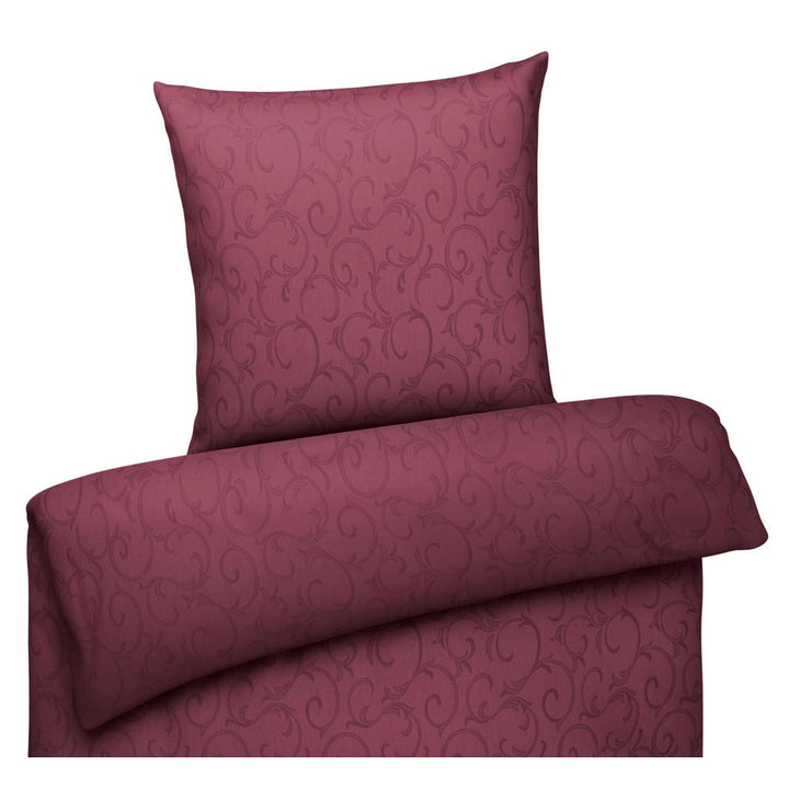 Carpe Sonno Damast-Bettwäsche, Bordeaux, Textil, Uni, F