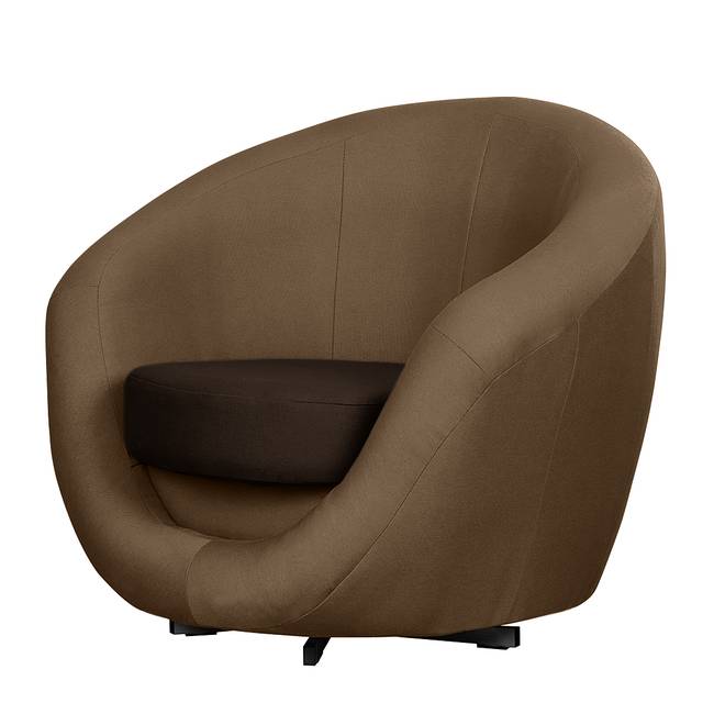 Drehsessel Braun/Taupe Webstoff Etje 92 x 75 x 80cm