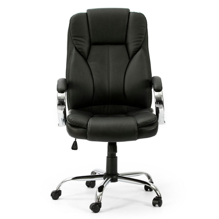 VS Venta-stock Drehstuhl, Schwarz, Fell, 77x114x65 cm,