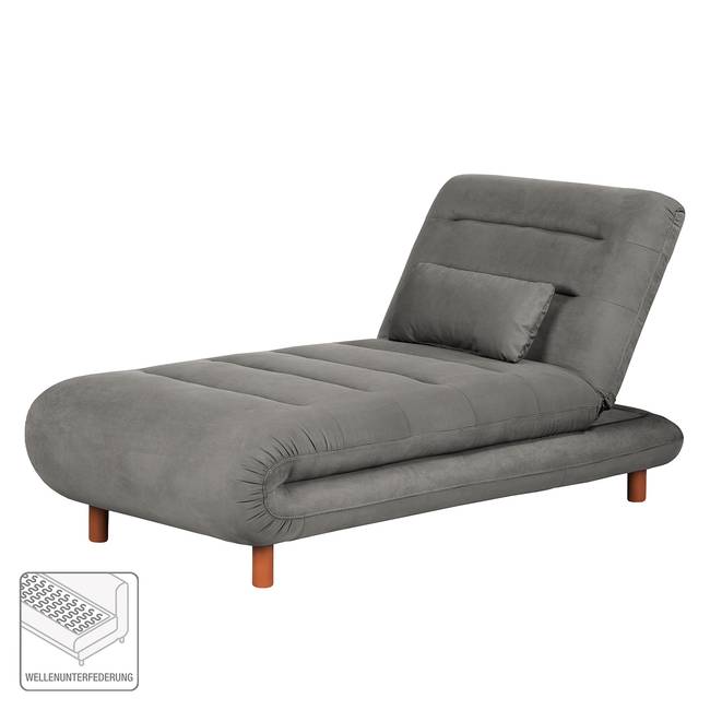 Chaiselongue Webstoff Grau/Grau Webstoff 87 x 88 x 162cm Modern