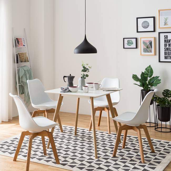 Esstisch Osiek 80 x 80 cm Braun/Weiß