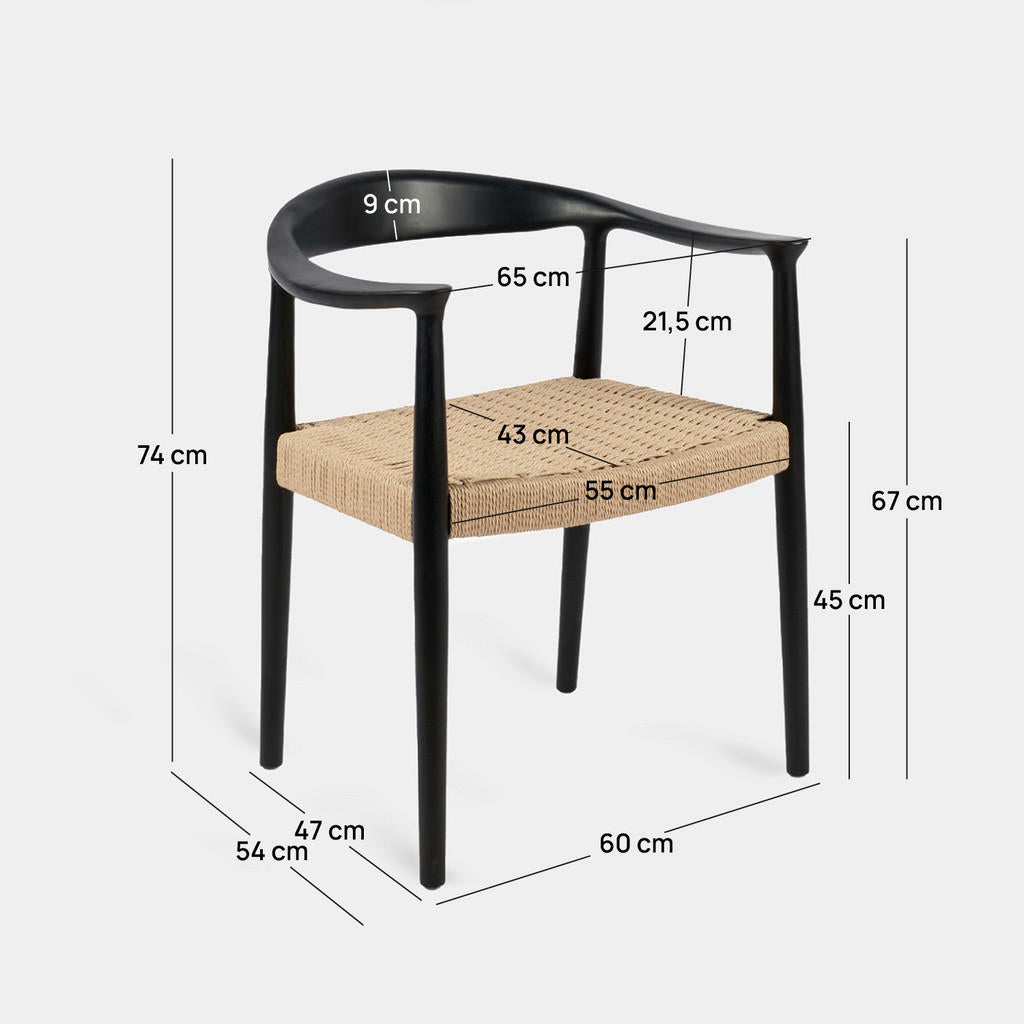 Klast Home Esszimmerstuhl, Schwarz, Holz, 65x74x54 cm,
