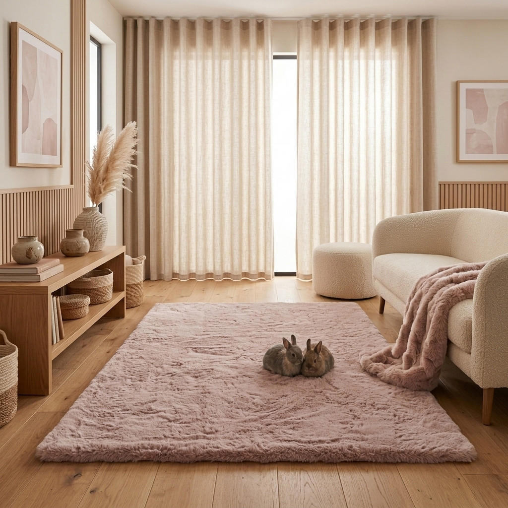 Consilio Concept Fellteppich, Pink, Textil, Uni, Rechte