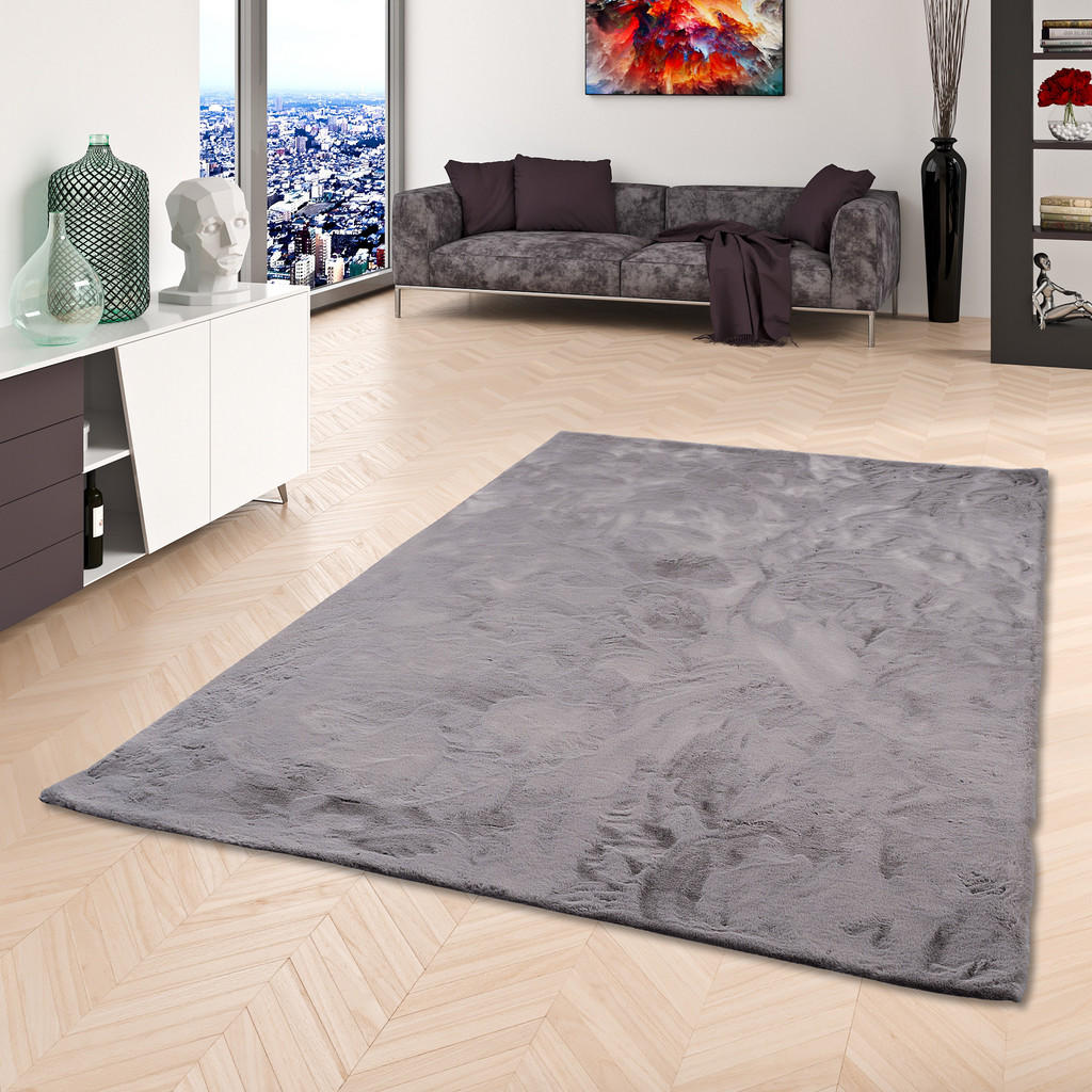 Pergamon Fellteppich, Grau, Textil, 140x180 cm, Teppich
