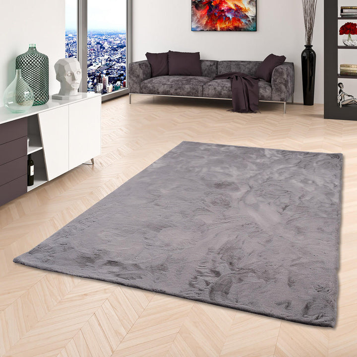 Pergamon Fellteppich, Grau, Textil, 140x180 cm, Teppich
