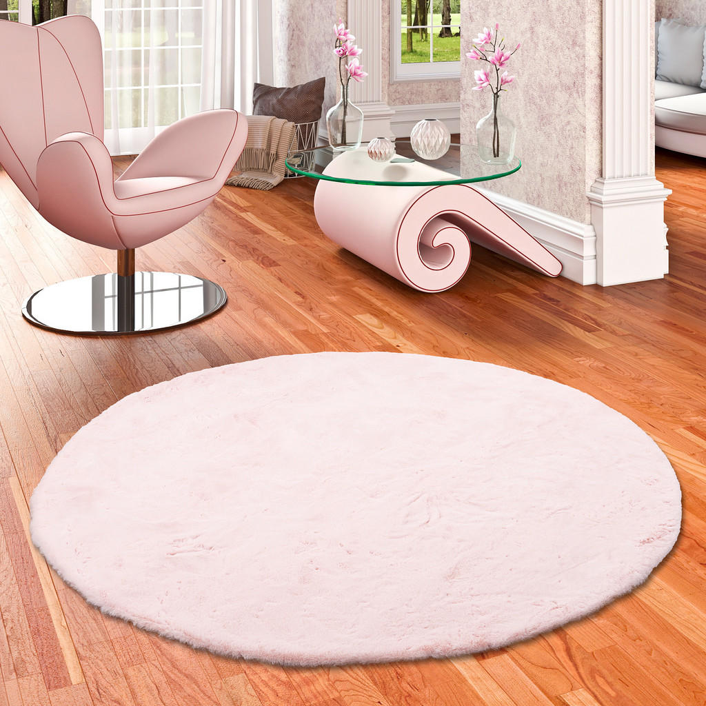 Pergamon Fellteppich, Rosa, Textil, Rund, 160x160 cm, T