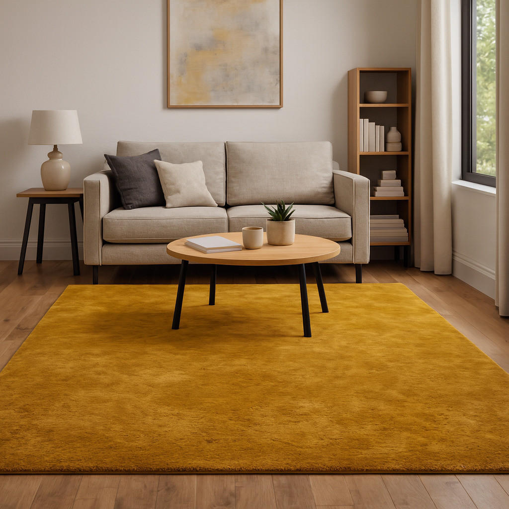 Pergamon Fellteppich, Currygelb, Textil, 120x170 cm, Te