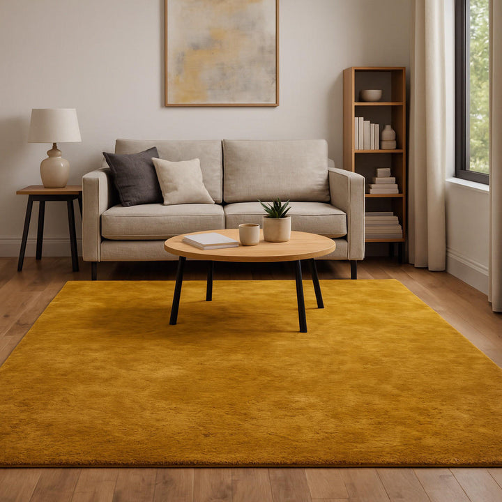 Pergamon Fellteppich, Currygelb, Textil, 120x170 cm, Te