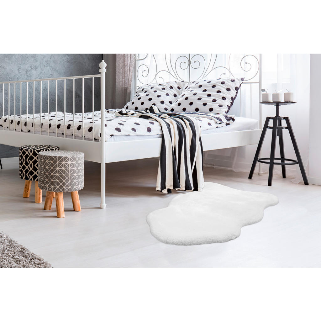 Kayoom Fellteppich, Weiß, Textil, meliert, rechteckig,