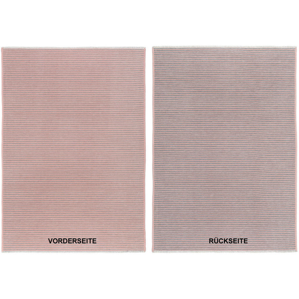 Novel Flachwebeteppich, Grau, Pink, Textil, Streifen, r