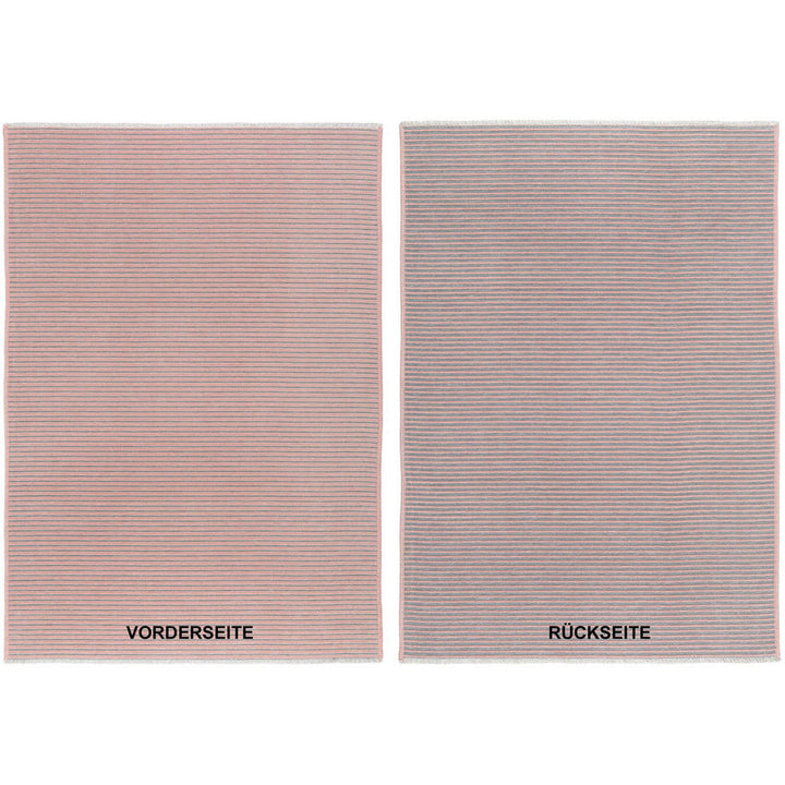 Novel Flachwebeteppich, Grau, Pink, Textil, Streifen, r