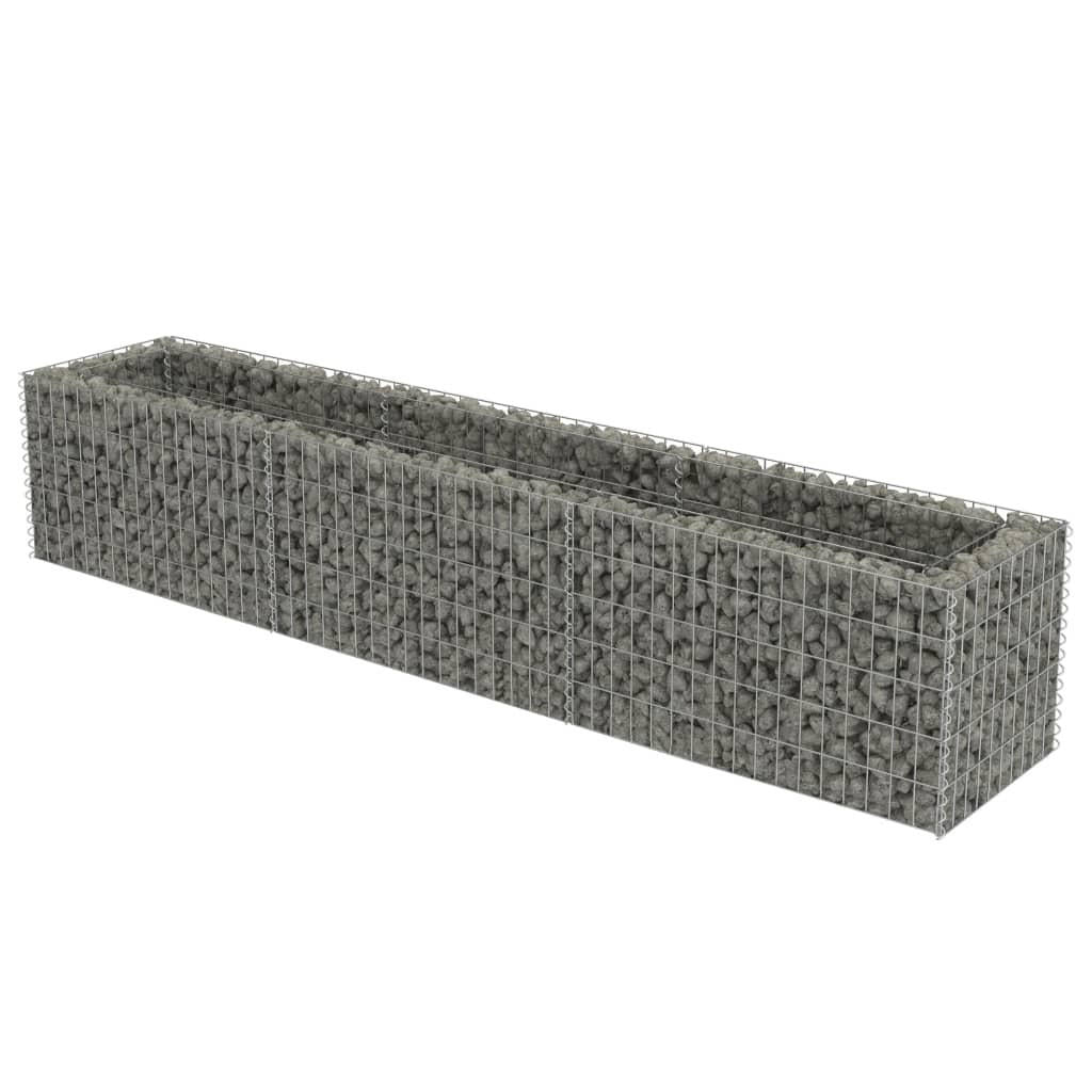 Deluke Gabionen, Silber, Metall, 270x50x50 cm, Gartenzu