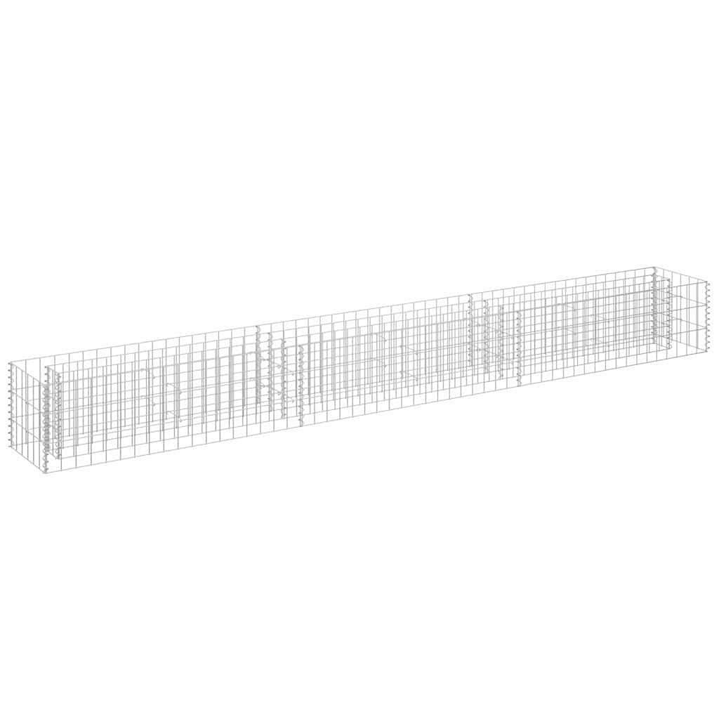 Deluke Gabionen, Silber, Metall, 270x30x30 cm, Gartenzu