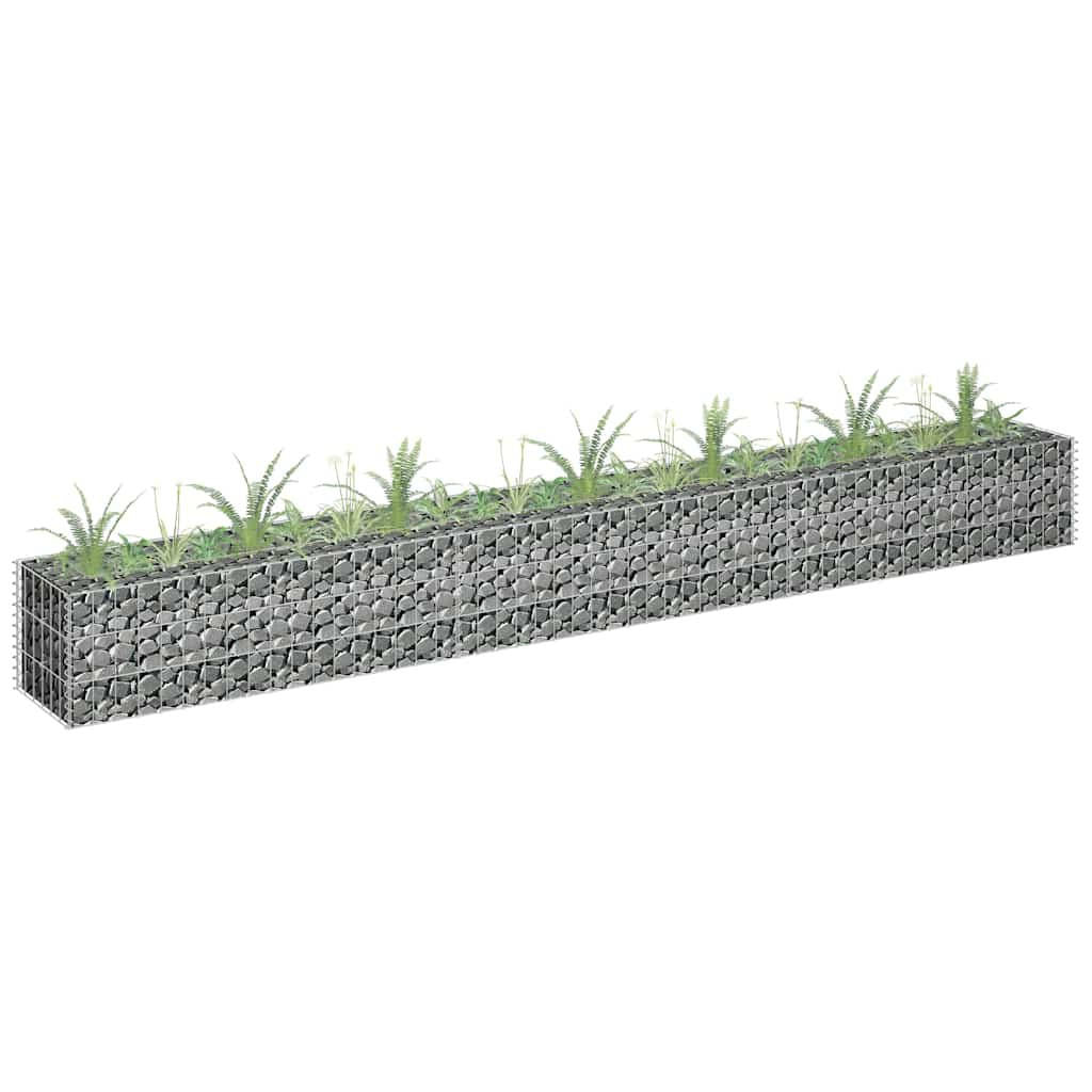 Deluke Gabionen, Silber, Metall, 270x30x30 cm, Gartenzu