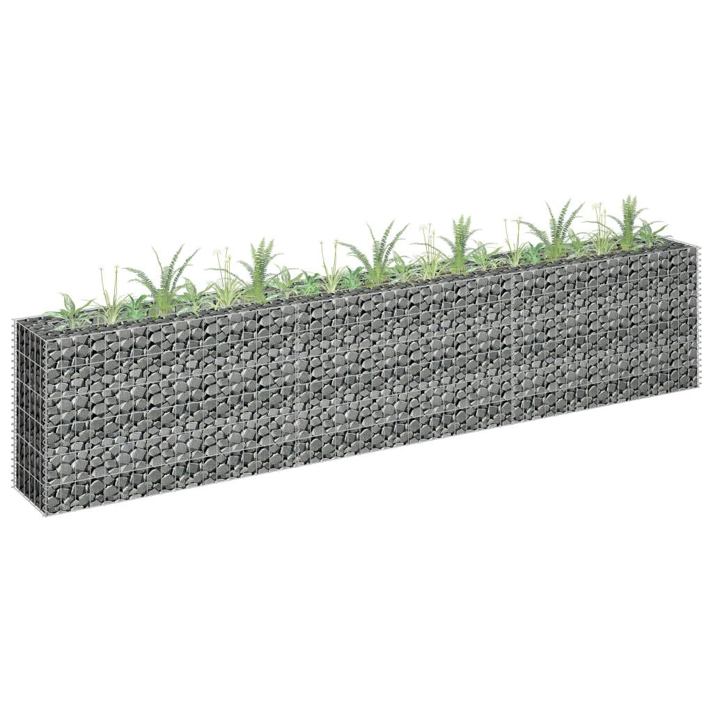 Deluke Gabionen, Silber, Metall, 270x60x30 cm, Gartenzu