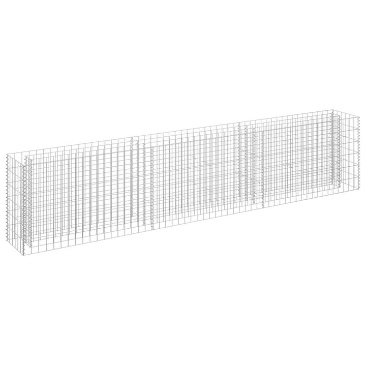 Deluke Gabionen, Silber, Metall, 270x60x30 cm, Gartenzu