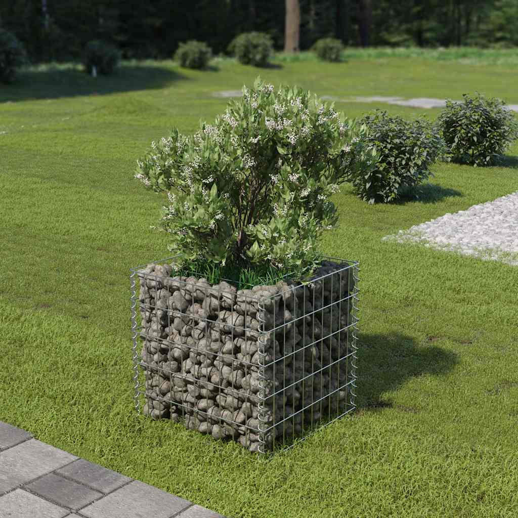 Deluke Gabionen, Silber, Metall, 50x50x50 cm, Gartenzub