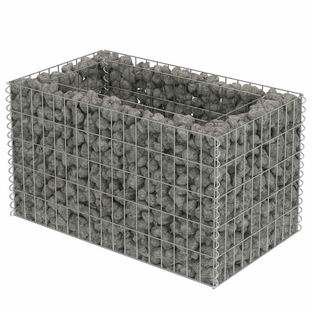 Deluke Gabionen, Silber, Metall, 90x50x50 cm, Gartenzub