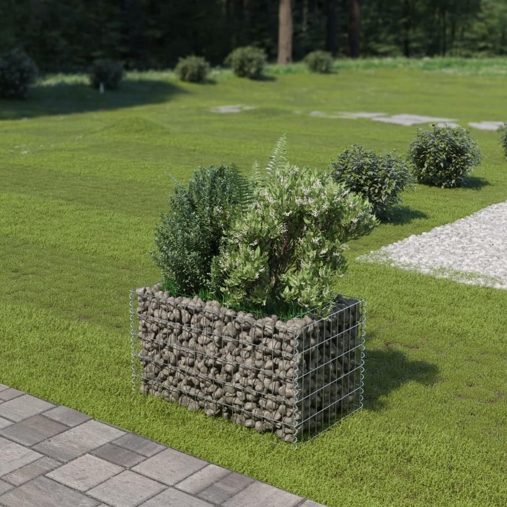 Deluke Gabionen, Silber, Metall, 90x50x50 cm, Gartenzub