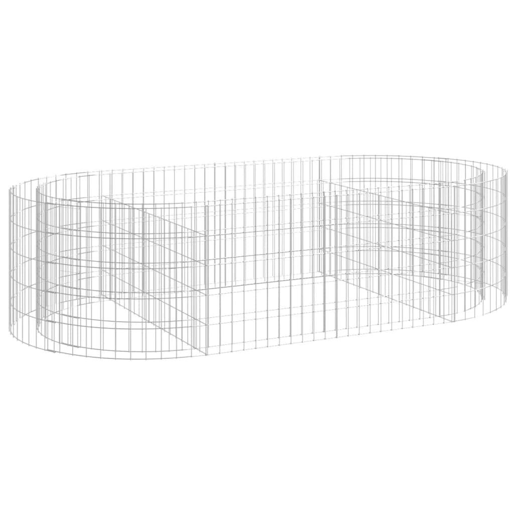 vidaXL Gabionen-Hochbeet, Silber, Metall, Oval, 200x50x