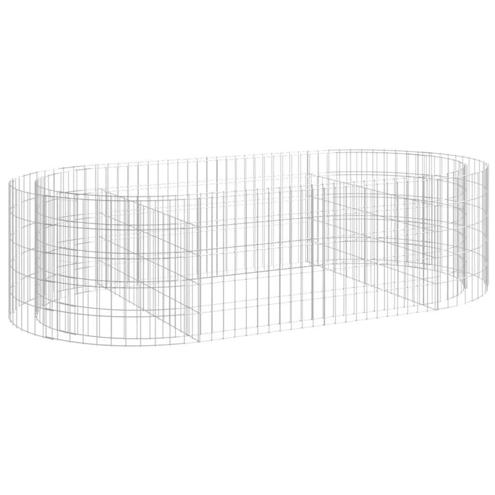 vidaXL Gabionen-Hochbeet, Silber, Metall, Oval, 200x50x