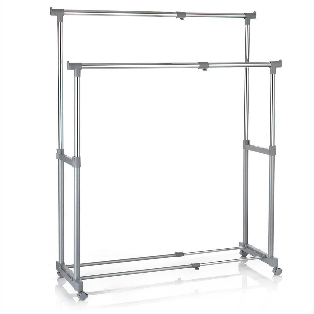 CARO-Möbel Garderobenwagen, Grau, Metall, Mode, 82x89x4