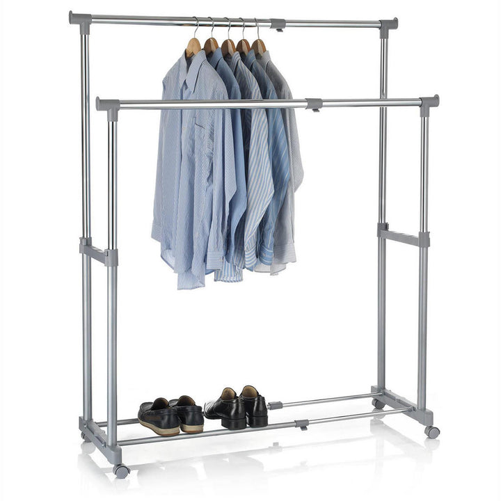CARO-Möbel Garderobenwagen, Grau, Metall, Mode, 82x89x4